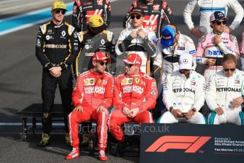 World © Octane Photographic Ltd. Formula 1 – Abu Dhabi GP - Class of 2018. Scuderia Ferrari SF71-H – Kimi Raikkonen and Sebastian Vettel, Mercedes AMG Petronas Motorsport AMG F1 W09 EQ Power+ - Lewis Hamilton and Valtteri Bottas. Yas Marina Circuit, Abu Dhabi. Sunday 25th November 2018.