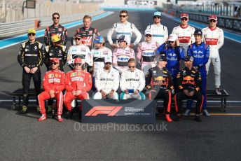 World © Octane Photographic Ltd. Formula 1 – Abu Dhabi GP - Class of 2018. Scuderia Ferrari SF71-H – Kimi Raikkonen and Sebastian Vettel, Mercedes AMG Petronas Motorsport AMG F1 W09 EQ Power+ - Lewis Hamilton and Valtteri Bottas, Aston Martin Red Bull Racing TAG Heuer RB14 – Daniel Ricciardo and Max Verstappen,. Williams Martini Racing FW41 – Sergey Sirotkin, Lance Stroll, McLaren MCL33 – Stoffel Vandoorne, Fernando Alonso, Renault Sport F1 Team RS18 – Carlos Sainz and Nico Hulkenberg, Racing Point Force India VJM11 - Sergio Perez and Esteban Ocon. Haas F1 Team VF-18 – Romain Grosjean, Kevin Magnussen, Alfa Romeo Sauber F1 Team C37 – Marcus Ericsson, Charles Leclerc, Scuderia Toro Rosso STR13 – Pierre Gasly and Brendon Hartley. Yas Marina Circuit, Abu Dhabi. Sunday 25th November 2018.