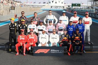 World © Octane Photographic Ltd. Formula 1 – Abu Dhabi GP - Class of 2018. Scuderia Ferrari SF71-H – Kimi Raikkonen and Sebastian Vettel, Mercedes AMG Petronas Motorsport AMG F1 W09 EQ Power+ - Lewis Hamilton and Valtteri Bottas, Aston Martin Red Bull Racing TAG Heuer RB14 – Daniel Ricciardo and Max Verstappen,. Williams Martini Racing FW41 – Sergey Sirotkin, Lance Stroll, McLaren MCL33 – Stoffel Vandoorne, Fernando Alonso, Renault Sport F1 Team RS18 – Carlos Sainz and Nico Hulkenberg, Racing Point Force India VJM11 - Sergio Perez and Esteban Ocon. Haas F1 Team VF-18 – Romain Grosjean, Kevin Magnussen, Alfa Romeo Sauber F1 Team C37 – Marcus Ericsson, Charles Leclerc, Scuderia Toro Rosso STR13 – Pierre Gasly and Brendon Hartley. Yas Marina Circuit, Abu Dhabi. Sunday 25th November 2018.