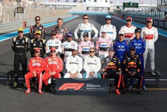 World © Octane Photographic Ltd. Formula 1 – Abu Dhabi GP - Class of 2018. Scuderia Ferrari SF71-H – Kimi Raikkonen and Sebastian Vettel, Mercedes AMG Petronas Motorsport AMG F1 W09 EQ Power+ - Lewis Hamilton and Valtteri Bottas, Aston Martin Red Bull Racing TAG Heuer RB14 – Daniel Ricciardo and Max Verstappen,. Williams Martini Racing FW41 – Sergey Sirotkin, Lance Stroll, McLaren MCL33 – Stoffel Vandoorne, Fernando Alonso, Renault Sport F1 Team RS18 – Carlos Sainz and Nico Hulkenberg, Racing Point Force India VJM11 - Sergio Perez and Esteban Ocon. Haas F1 Team VF-18 – Romain Grosjean, Kevin Magnussen, Alfa Romeo Sauber F1 Team C37 – Marcus Ericsson, Charles Leclerc, Scuderia Toro Rosso STR13 – Pierre Gasly and Brendon Hartley. Yas Marina Circuit, Abu Dhabi. Sunday 25th November 2018.