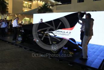 World © Octane Photographic Ltd. Formula 1 –  Abu Dhabi GP - Paddock. 2019 FIA F3 car lauch. Yas Marina Circuit, Abu Dhabi. Thursday 22nd November 2018.