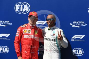 World © Octane Photographic Ltd. Formula 1 – French GP. Qualifying.Mercedes AMG Petronas Motorsport AMG F1 W10 EQ Power+ - Lewis Hamilton and Scuderia Ferrari SF90 – Charles Leclerc. Paul Ricard Circuit, La Castellet, France. Saturday 22nd June 2019.