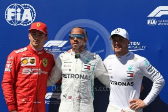 World © Octane Photographic Ltd. Formula 1 – French GP. Qualifying.Mercedes AMG Petronas Motorsport AMG F1 W10 EQ Power+ - Lewis Hamilton, Valtteri Bottas and Scuderia Ferrari SF90 – Charles Leclerc. Paul Ricard Circuit, La Castellet, France. Saturday 22nd June 2019.