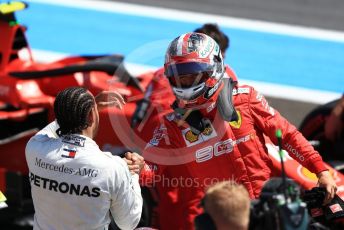 World © Octane Photographic Ltd. Formula 1 – French GP. Qualifying. Mercedes AMG Petronas Motorsport AMG F1 W10 EQ Power+ - Lewis Hamilton and Scuderia Ferrari SF90 – Charles Leclerc. Paul Ricard Circuit, La Castellet, France. Saturday 22nd June 2019.