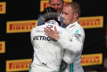 World © Octane Photographic Ltd. Formula 1 – French GP. Podium. Mercedes AMG Petronas Motorsport AMG F1 W10 EQ Power+ - Lewis Hamilton and Valtteri Bottas. Paul Ricard Circuit, La Castellet, France. Sunday 23rd June 2019.