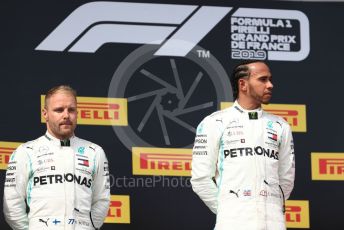 World © Octane Photographic Ltd. Formula 1 – French GP. Podium. Mercedes AMG Petronas Motorsport AMG F1 W10 EQ Power+ - Lewis Hamilton and Valtteri Bottas. Paul Ricard Circuit, La Castellet, France. Sunday 23rd June 2019.