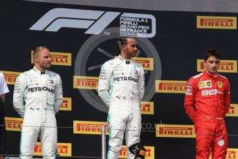 World © Octane Photographic Ltd. Formula 1 – French GP. Podium. Mercedes AMG Petronas Motorsport AMG F1 W10 EQ Power+ - Lewis Hamilton,  Valtteri Bottas and Scuderia Ferrari SF90 – Charles Leclerc. Paul Ricard Circuit, La Castellet, France. Sunday 23rd June 2019.