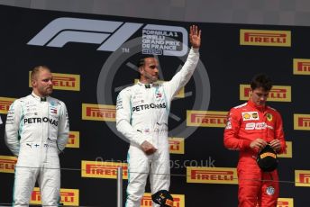 World © Octane Photographic Ltd. Formula 1 – French GP. Podium. Mercedes AMG Petronas Motorsport AMG F1 W10 EQ Power+ - Lewis Hamilton,  Valtteri Bottas and Scuderia Ferrari SF90 – Charles Leclerc. Paul Ricard Circuit, La Castellet, France. Sunday 23rd June 2019.