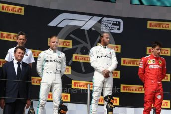 World © Octane Photographic Ltd. Formula 1 – French GP. Podium. Mercedes AMG Petronas Motorsport AMG F1 W10 EQ Power+ - Lewis Hamilton, Valtteri Bottas and Scuderia Ferrari SF90 – Charles Leclerc. Paul Ricard Circuit, La Castellet, France. Sunday 23rd June 2019.
