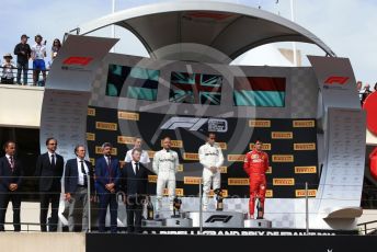 World © Octane Photographic Ltd. Formula 1 – French GP. Podium. Mercedes AMG Petronas Motorsport AMG F1 W10 EQ Power+ - Lewis Hamilton, Valtteri Bottas and Scuderia Ferrari SF90 – Charles Leclerc. Paul Ricard Circuit, La Castellet, France. Sunday 23rd June 2019.