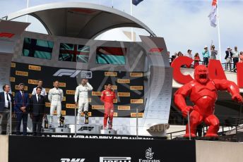 World © Octane Photographic Ltd. Formula 1 – French GP. Podium. Mercedes AMG Petronas Motorsport AMG F1 W10 EQ Power+ - Lewis Hamilton, Valtteri Bottas and Scuderia Ferrari SF90 – Charles Leclerc. Paul Ricard Circuit, La Castellet, France. Sunday 23rd June 2019.