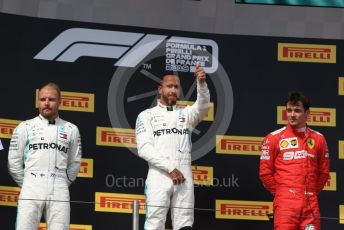 World © Octane Photographic Ltd. Formula 1 – French GP. Podium. Mercedes AMG Petronas Motorsport AMG F1 W10 EQ Power+ - Lewis Hamilton, Valtteri Bottas and Scuderia Ferrari SF90 – Charles Leclerc. Paul Ricard Circuit, La Castellet, France. Sunday 23rd June 2019.