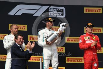 World © Octane Photographic Ltd. Formula 1 – French GP. Podium. Mercedes AMG Petronas Motorsport AMG F1 W10 EQ Power+ - Lewis Hamilton, Valtteri Bottas and Scuderia Ferrari SF90 – Charles Leclerc. Paul Ricard Circuit, La Castellet, France. Sunday 23rd June 2019.