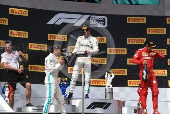 World © Octane Photographic Ltd. Formula 1 – French GP. Podium. Mercedes AMG Petronas Motorsport AMG F1 W10 EQ Power+ - Lewis Hamilton, Valtteri Bottas and Scuderia Ferrari SF90 – Charles Leclerc. Paul Ricard Circuit, La Castellet, France. Sunday 23rd June 2019.