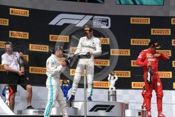 World © Octane Photographic Ltd. Formula 1 – French GP. Podium. Mercedes AMG Petronas Motorsport AMG F1 W10 EQ Power+ - Lewis Hamilton,  Valtteri Bottas and Scuderia Ferrari SF90 – Charles Leclerc. Paul Ricard Circuit, La Castellet, France. Sunday 23rd June 2019.