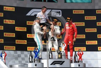 World © Octane Photographic Ltd. Formula 1 – French GP. Podium. Mercedes AMG Petronas Motorsport AMG F1 W10 EQ Power+ - Lewis Hamilton, Valtteri Bottas and Scuderia Ferrari SF90 – Charles Leclerc. Paul Ricard Circuit, La Castellet, France. Sunday 23rd June 2019.