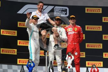 World © Octane Photographic Ltd. Formula 1 – French GP. Podium. Mercedes AMG Petronas Motorsport AMG F1 W10 EQ Power+ - Lewis Hamilton, Valtteri Bottas and Scuderia Ferrari SF90 – Charles Leclerc. Paul Ricard Circuit, La Castellet, France. Sunday 23rd June 2019.