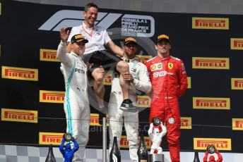 World © Octane Photographic Ltd. Formula 1 – French GP. Podium. Mercedes AMG Petronas Motorsport AMG F1 W10 EQ Power+ - Lewis Hamilton,  Valtteri Bottas and Scuderia Ferrari SF90 – Charles Leclerc. Paul Ricard Circuit, La Castellet, France. Sunday 23rd June 2019.