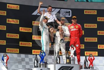 World © Octane Photographic Ltd. Formula 1 – French GP. Podium. Mercedes AMG Petronas Motorsport AMG F1 W10 EQ Power+ - Lewis Hamilton, Valtteri Bottas and Scuderia Ferrari SF90 – Charles Leclerc. Paul Ricard Circuit, La Castellet, France. Sunday 23rd June 2019.