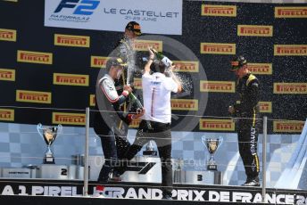 World © Octane Photographic Ltd. FIA Formula 2 (F2) – French GP - Race 2. BWT Arden - Anthoine Hubert, Sauber Junior Team - Juan Manuel Correa and Virtuosi Racing - Guanyu Zhou. Circuit Paul Ricard, La Castellet. Sunday 23rd 2019.