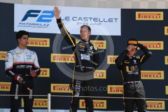 World © Octane Photographic Ltd. FIA Formula 2 (F2) – French GP - Race 2. BWT Arden - Anthoine Hubert, Sauber Junior Team - Juan Manuel Correa and Virtuosi Racing - Guanyu Zhou. Circuit Paul Ricard, La Castellet. Sunday 23rd 2019.