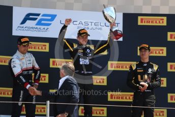 World © Octane Photographic Ltd. FIA Formula 2 (F2) – French GP - Race 2. BWT Arden - Anthoine Hubert, Sauber Junior Team - Juan Manuel Correa and Virtuosi Racing - Guanyu Zhou. Circuit Paul Ricard, La Castellet. Sunday 23rd 2019.