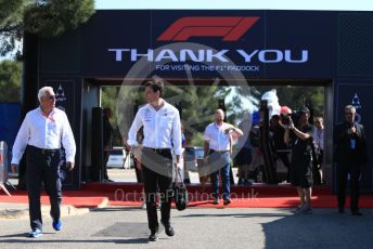 World © Octane Photographic Ltd. Formula 1 - French GP. Paddock. Toto Wolff - Executive Director & Head of Mercedes - Benz Motorsport and Lance Stroll father Lawrence Stroll - investor, part-owner of SportPesa Racing Point. Paul Ricard Circuit, La Castellet, France. Friday 21st June 2019.