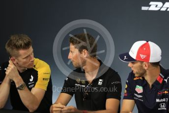 World © Octane Photographic Ltd. Formula 1 – French GP. FIA Drivers Press Conference. Rich Energy Haas F1 Team – Romain Grosjean, Aston Martin Red Bull Racing – Pierre Gasly and Renault Sport F1 Team – Nico Hulkenberg. Paul Ricard Circuit, La Castellet, France. Thursday 20th June 2019.