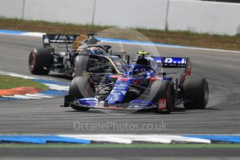 World © Octane Photographic Ltd. Formula 1 – German GP - Qualifying. Scuderia Toro Rosso STR14 – Alexander Albon and Rich Energy Haas F1 Team VF19 – Romain Grosjean. Hockenheimring, Hockenheim, Germany. Saturday 27th July 2019.