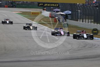 World © Octane Photographic Ltd. Formula 1 – German GP - Qualifying. Alfa Romeo Racing C38 – Kimi Raikkonen and SportPesa Racing Point RP19 - Sergio Perez. Hockenheimring, Hockenheim, Germany. Saturday 27th July 2019.