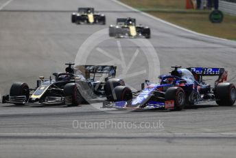 World © Octane Photographic Ltd. Formula 1 – German GP - Qualifying. Rich Energy Haas F1 Team VF19 – Romain Grosjean and Scuderia Toro Rosso STR14 – Daniil Kvyat. Hockenheimring, Hockenheim, Germany. Saturday 27th July 2019.