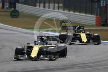 World © Octane Photographic Ltd. Formula 1 – German GP - Qualifying. Renault Sport F1 Team RS19 – Daniel Ricciardo and Nico Hulkenberg. Hockenheimring, Hockenheim, Germany. Saturday 27th July 2019.