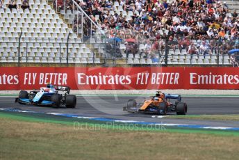 World © Octane Photographic Ltd. Formula 1 – German GP - Qualifying. ROKiT Williams Racing FW42 – Robert Kubica and McLaren MCL34 – Carlos Sainz. Hockenheimring, Hockenheim, Germany. Saturday 27th July 2019.