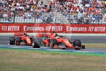 World © Octane Photographic Ltd. Formula 1 – German GP - Qualifying. Scuderia Ferrari SF90 – Sebastian Vettel and Charles Leclerc. Hockenheimring, Hockenheim, Germany. Saturday 27th July 2019.