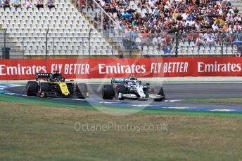 World © Octane Photographic Ltd. Formula 1 – German GP - Qualifying. Mercedes AMG Petronas Motorsport AMG F1 W10 EQ Power+ - Valtteri Bottas with Renault Sport F1 Team RS19 – Daniel Ricciardo. Hockenheimring, Hockenheim, Germany. Saturday 27th July 2019.