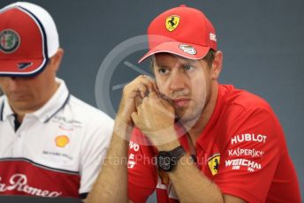 World © Octane Photographic Ltd. Formula 1 – German GP. FIA Drivers Press Conference. Scuderia Ferrari SF90 – Sebastian Vettel and Alfa Romeo Racing – Kimi Raikkonen. Hockenheimring, Hockenheim, Germany. Thursday 25th July 2019.