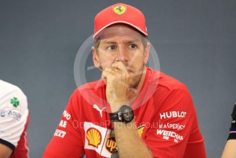 World © Octane Photographic Ltd. Formula 1 – German GP. FIA Drivers Press Conference. Scuderia Ferrari SF90 – Sebastian Vettel. Hockenheimring, Hockenheim, Germany. Thursday 25th July 2019.
