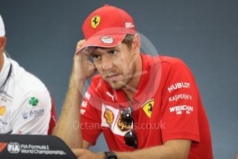World © Octane Photographic Ltd. Formula 1 – German GP. FIA Drivers Press Conference. Scuderia Ferrari SF90 – Sebastian Vettel. Hockenheimring, Hockenheim, Germany. Thursday 25th July 2019.