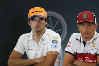 World © Octane Photographic Ltd. Formula 1 – German GP. FIA Drivers Press Conference. McLaren – Carlos Sainz and Alfa Romeo Racing – Kimi Raikkonen. Hockenheimring, Hockenheim, Germany. Thursday 25th July 2019.