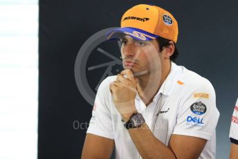 World © Octane Photographic Ltd. Formula 1 – German GP. FIA Drivers Press Conference. McLaren – Carlos Sainz. Hockenheimring, Hockenheim, Germany. Thursday 25th July 2019.