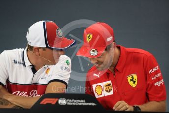 World © Octane Photographic Ltd. Formula 1 – German GP. FIA Drivers Press Conference. Scuderia Ferrari SF90 – Sebastian Vettel and Alfa Romeo Racing – Kimi Raikkonen. Hockenheimring, Hockenheim, Germany. Thursday 25th July 2019.