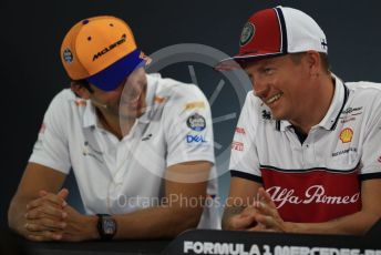 World © Octane Photographic Ltd. Formula 1 – German GP. FIA Drivers Press Conference. McLaren – Carlos Sainz and Alfa Romeo Racing – Kimi Raikkonen. Hockenheimring, Hockenheim, Germany. Thursday 25th July 2019.