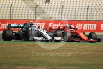 World © Octane Photographic Ltd. Formula 1 – German GP - Practice 1. Mercedes AMG Petronas Motorsport AMG F1 W10 EQ Power+ - Valtteri Bottas and Scuderia Ferrari SF90 – Sebastian Vettel. Hockenheimring, Hockenheim, Germany. Friday 26th July 2019.