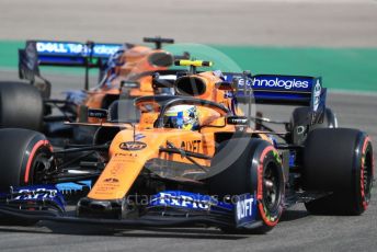 World © Octane Photographic Ltd. Formula 1 – German GP - Practice 1. McLaren MCL34 – Lando Norris and Carlos Sainz. Hockenheimring, Hockenheim, Germany. Friday 26th July 2019.