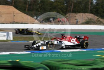 World © Octane Photographic Ltd. Formula 1 – German GP - Practice 1. Alfa Romeo Racing C38 – Kimi Raikkonen and Renault Sport F1 Team RS19 – Daniel Ricciardo. Hockenheimring, Hockenheim, Germany. Friday 26th July 2019.