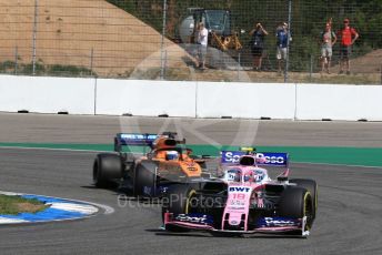 World © Octane Photographic Ltd. Formula 1 – German GP - Practice 1. SportPesa Racing Point RP19 – Lance Stroll and McLaren MCL34 – Carlos Sainz. Hockenheimring, Hockenheim, Germany. Friday 26th July 2019.