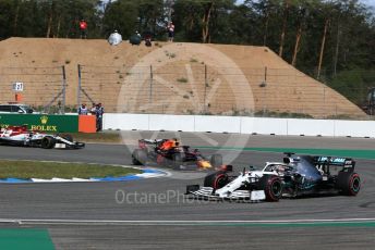 World © Octane Photographic Ltd. Formula 1 – German GP - Practice 1. Mercedes AMG Petronas Motorsport AMG F1 W10 EQ Power+ - Lewis Hamilton and Aston Martin Red Bull Racing RB15 – Max Verstappen. Hockenheimring, Hockenheim, Germany. Friday 26th July 2019.