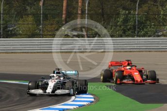 World © Octane Photographic Ltd. Formula 1 – German GP - Practice 2. Mercedes AMG Petronas Motorsport AMG F1 W10 EQ Power+ - Lewis Hamilton and Scuderia Ferrari SF90 – Sebastian Vettel. Hockenheimring, Hockenheim, Germany. Friday 26th July 2019.