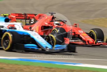 World © Octane Photographic Ltd. Formula 1 – German GP - Practice 2. Scuderia Ferrari SF90 – Sebastian Vettel and ROKiT Williams Racing FW42 – Robert Kubica. Hockenheimring, Hockenheim, Germany. Friday 26th July 2019.