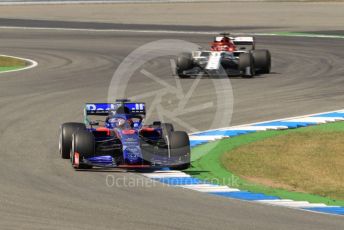 World © Octane Photographic Ltd. Formula 1 – German GP - Practice 2. Scuderia Toro Rosso STR14 – Daniil Kvyat and Alfa Romeo Racing C38 – Kimi Raikkonen. Hockenheimring, Hockenheim, Germany. Friday 26th July 2019.